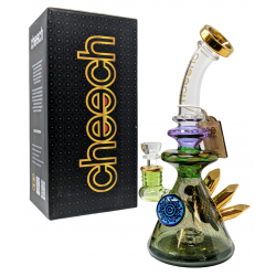 10" Cheech Glass Air Trap Growing Gold Crystal Water Pipe Rig - [CHE-241] 